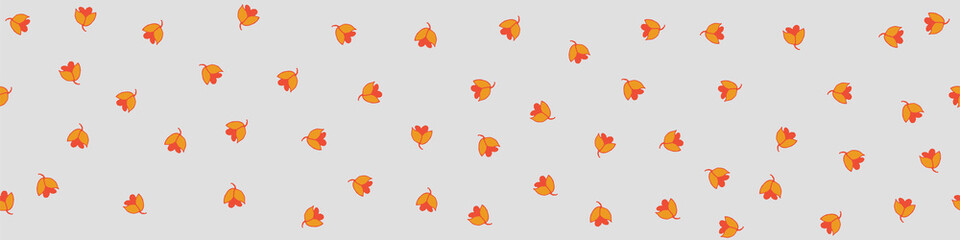 simple ditsy little flowers vector border print