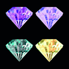 diamonds decoration stone glass crystal vector
