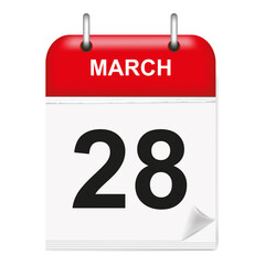 March 28, Calendar Icon