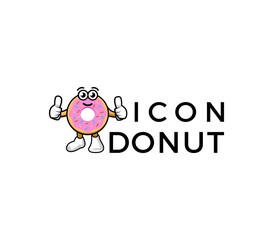 Donut Logo Vector illusration . Design element for restaurant menu illustration or for logotype .