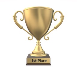 1st First Place Trophy Gold Winner Cup Award