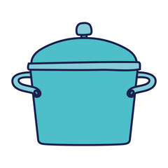blue cooking pot
