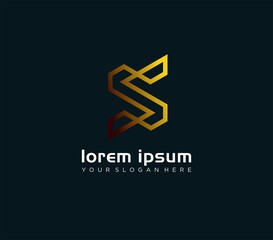 Letter S line logo design. Linear creative minimal monochrome monogram symbol. Universal elegant vector sign design. Premium business logotype. Graphic alphabet symbol for corporate business identity