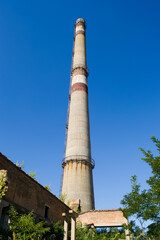 Chyhyryn Nuclear Power Plant. The building of the abandoned Ukrainian nuclear power plant Chigirinskaya. The ruins of buildings and structures. © Deniz