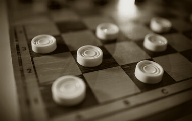 Chess board with checkers.