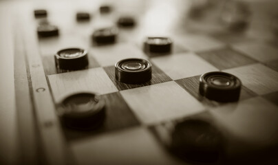 Chess board with checkers.