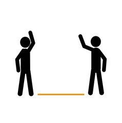 keep a social distance when meeting, a sign of social distancing, be safe, coronavirus prevention