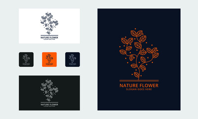 Nature Flower Green Plant Leaf Logo Design Vector template