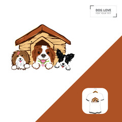 cute and fun doggie home, dog t shirt design your own