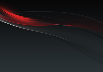 Abstract background waves. Gun metal grey and red abstract background for wallpaper or business card