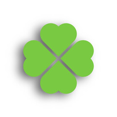 3D green shamrock with shadow