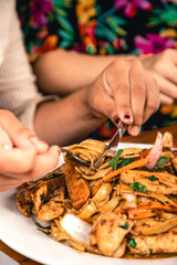 fettuccinis con lomo saltado fetuchini con carne