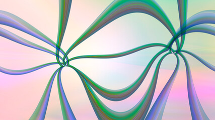 Abstract light background with three-dimensional lines.