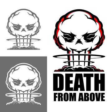 Death From Above Symbol Vector Illustration
The Deadly Atomic Blast In Skull Shape