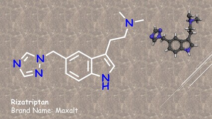 Rizatriptan is used to treat migraines. It helps to relieve headache, pain, and other migraine symptoms (including nausea, vomiting, sensitivity to light/sound)