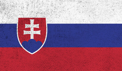 Slovakia grunge, old, scratched style flag