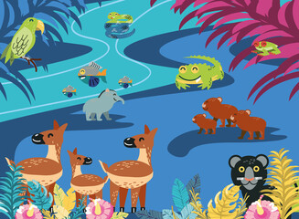 tropical river animals