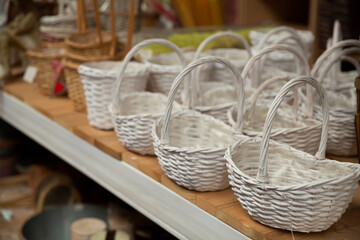 Design purpose basket in home decor shop. High quality photo