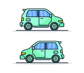 Cartoon illustrated car