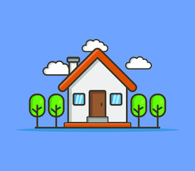 Cartoon illustrated house