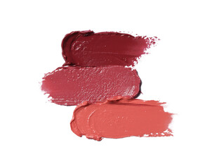Lipstick smear smudge stroke isolated on white 