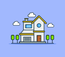 Cartoon illustrated house