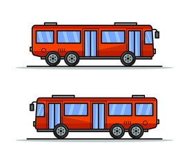 Cartoon illustrated city bus