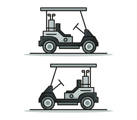 Cartoon illustrated golf car