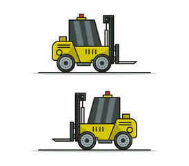 Cartoon illustrated forklift