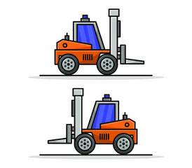 Cartoon illustrated forklift