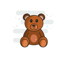 Cartoon illustrated teddy bear