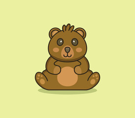 Cartoon illustrated teddy bear