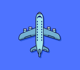 Cartoon illustrated plane