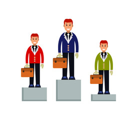 Illustrated cartoon successful business man