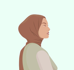 Muslim beautiful woman in hijab vector illustration,Muslim woman vector