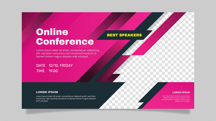 Webinar banner invitation template. - Vector.