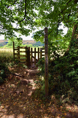 A sign around the Peak District National Park, Derbyshire, United Kingdom, the first national park in England and also a popular tourist destination - August, 2018.
