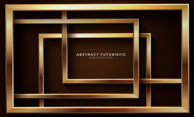 Abstract Realistic modern golden frame Free Vector Background. futuristic background, Abstract art wallpaper. Vector illustration