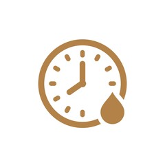 Icon illustration of clock with water drop
