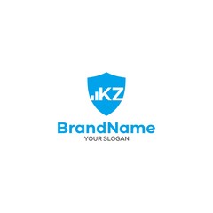 KZ Accounting Shield Logo Design Vector