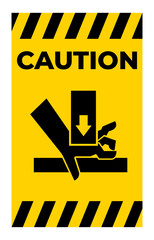 Caution Hand Crush Force From Above Symbol Sign