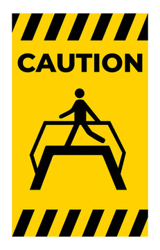 Caution Use Footbridge Symbol Sign Isolate On White Background