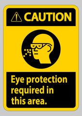 Fototapeta premium Caution Sign Eye Protection Required In This Area