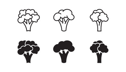 Broccoli icon set. Vector graphic illustration. Suitable for website design, logo, app, template, and ui. 