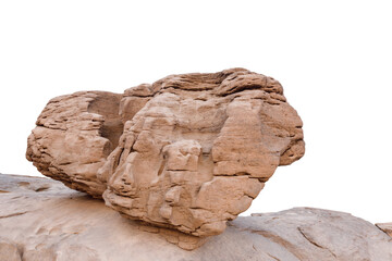 Rock cliff isolated on white background with clipping path.