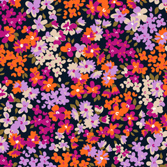Floral seamless pattern. Hand drawn. For textile, wallpapers, print, wrapping paper. Vector stock illustration.