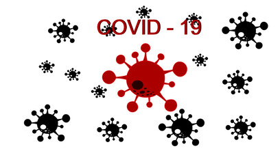 COVID-19 on white background. covid -19 icon out in a sign. Pandemic. Vector isolated on white background.