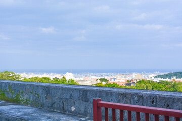 Country village along the Shuri Castle Wall Trail in Okinawa of Japan