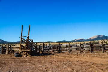 Fototapeta na wymiar An old cattle corral