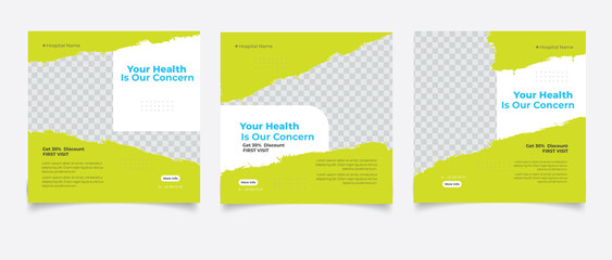 Healthcare post social media banner ad post template